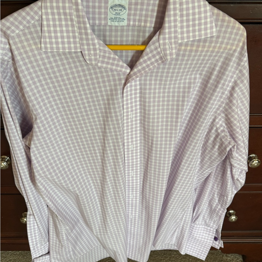 Brooks Brothers Purple Gingham Dress Shirt